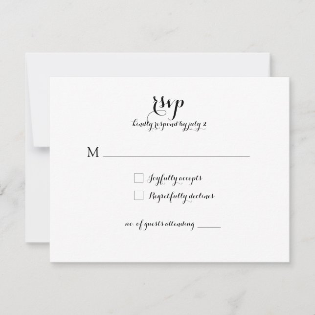 Hochzeitskarte UAWG *Moderne Klassik* RSVP Karte (Vorderseite)
