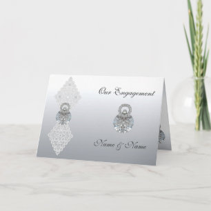 Hochzeitskarte Verlobung Save the Date Silber Spit Einladung