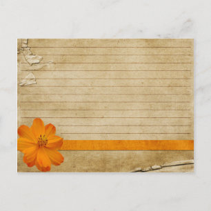Hochzeitskarte Vintag Orange Blume Postkarte