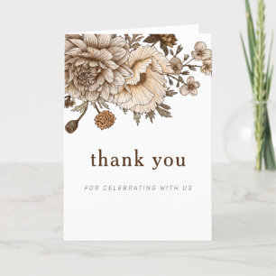 Hochzeitskarte Wald, rustikales Braun Dankeskarte