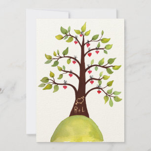 Hochzeitskarte Watercolor Spring Green Monogram Tr Einladung