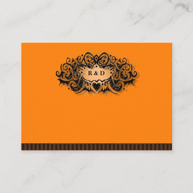 Hochzeitskarten BLANK Halloween Orange Black Platzkarte (Vorderseite)
