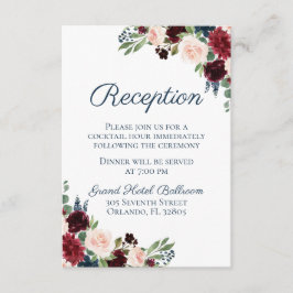 Hochzeitskarten der Rustikalen Marsala Floral Begleitkarte