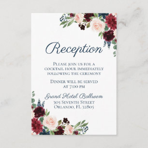 Hochzeitskarten der Rustikalen Marsala Floral Begleitkarte