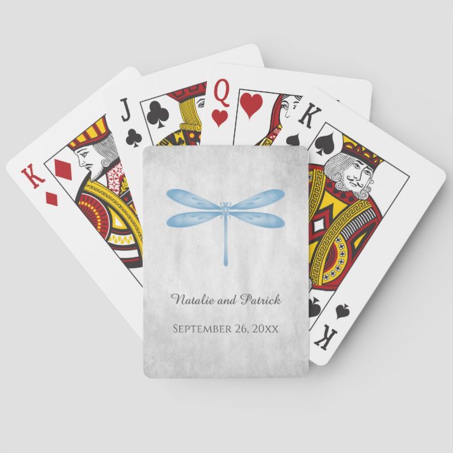 Hochzeitskarten für Blaue Drachenfliege Spielkarten (Rückseite)