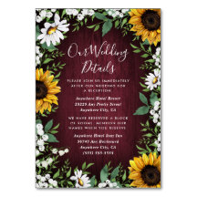 Hochzeitskarten für Burgund Red Sunflower