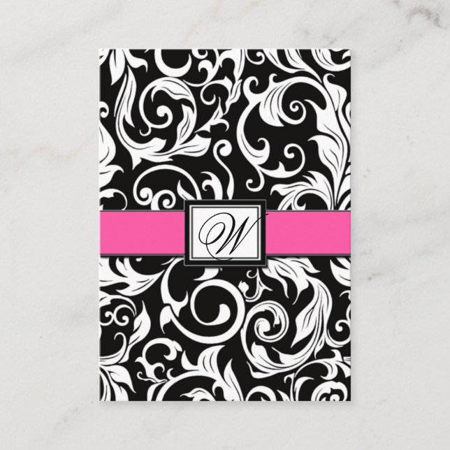 Hochzeitskarten für den Empfang in Pink und Schwar Begleitkarte (Vorderseite)