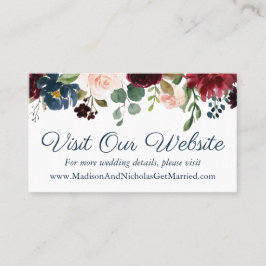 Hochzeitskarten für die Marine und die Marsala Web Visitenkarte
