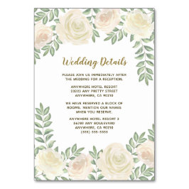 Hochzeitskarten für Elfenbein-Champagner Tischnummer