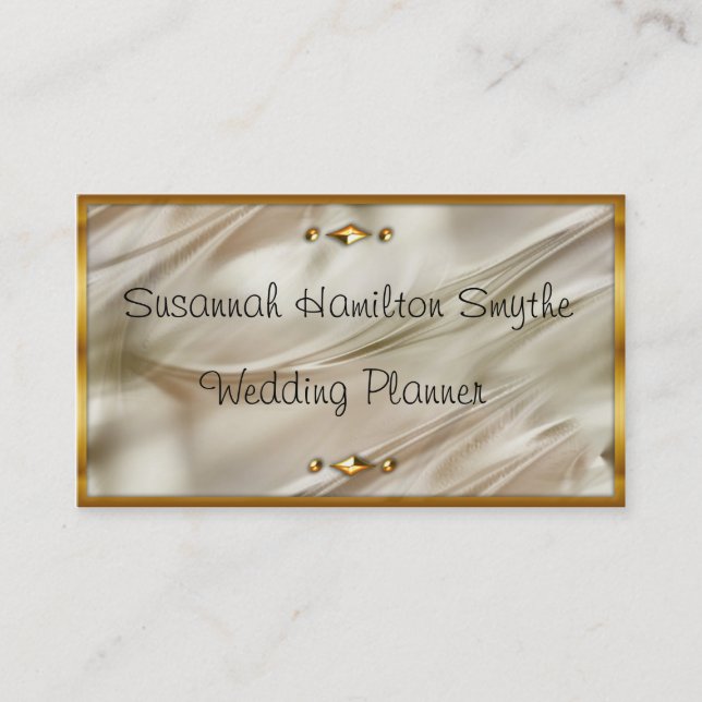 Hochzeitskarten für Elfenbeinseide und Gold Visitenkarte (Vorderseite)