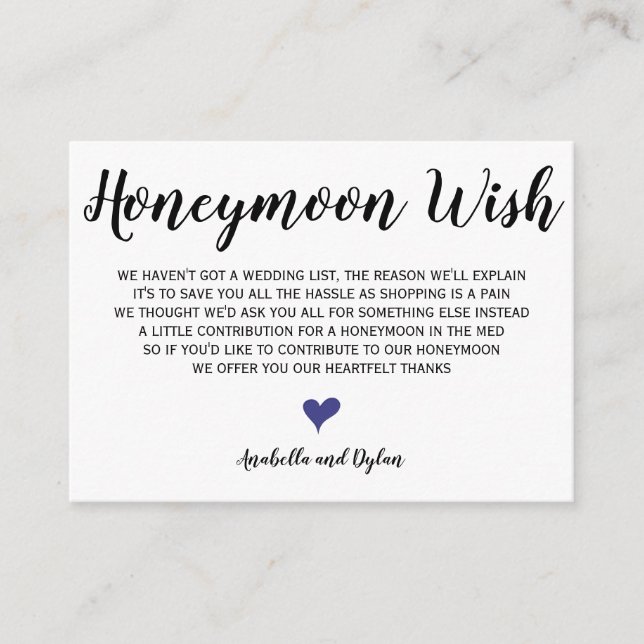Hochzeitskarten für Hochzeitspaare Begleitkarte (Vorderseite)