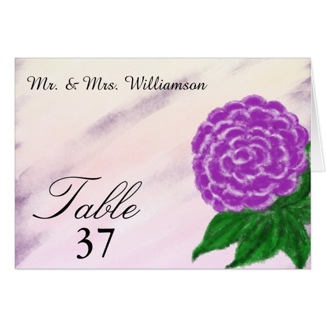 Hochzeitskarten für lila Blumenwasser (Vorderseite (Horizontal))