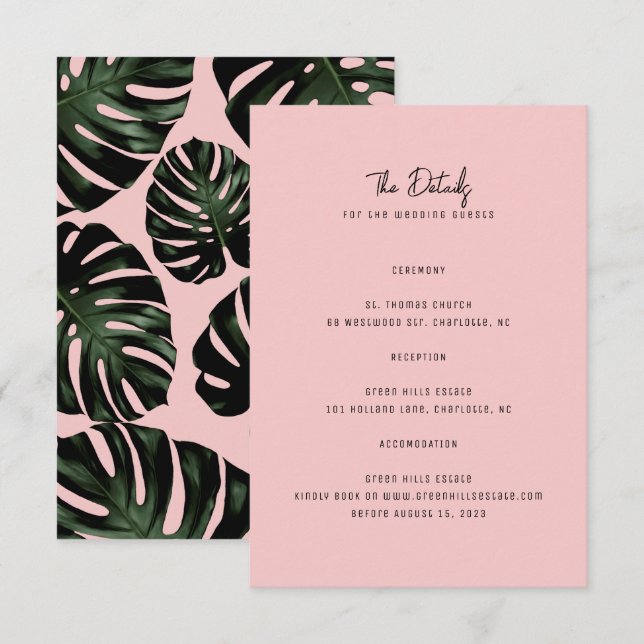 Hochzeitskarten für moderne Zielorte Rose Einladung (Vorne/Hinten)