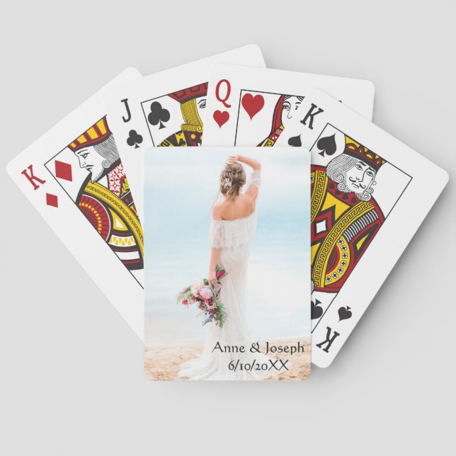 Hochzeitskarten für personalisiertes Foto Spielkarten (Rückseite)