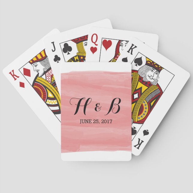 Hochzeitskarten für Red Watercolor Spielkarten (Rückseite)