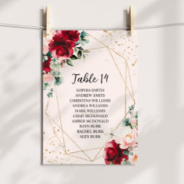Hochzeitskarten für rote Rosen und Gold Floral Einladung