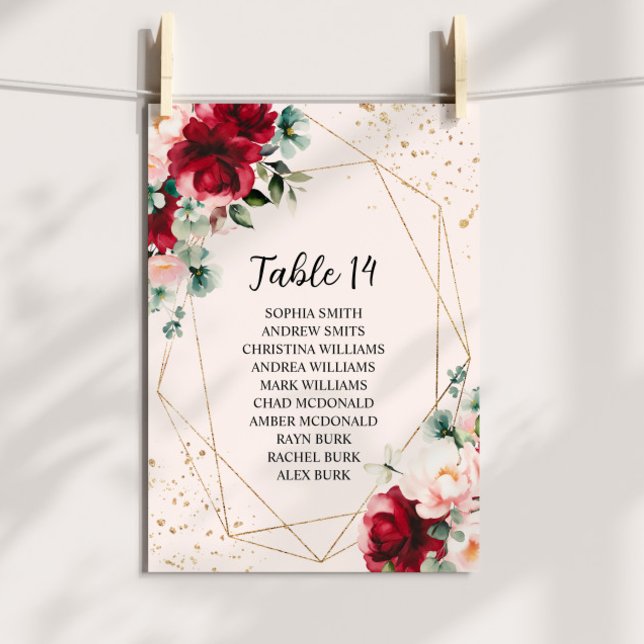 Hochzeitskarten für rote Rosen und Gold Floral Einladung (Von Creator hochgeladen)