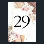Hochzeitskarten für tropische Foliage Tischnummer<br><div class="desc">Tropisch getrocknete Palmen Blätter Hochzeitskarten Tischnummer</div>