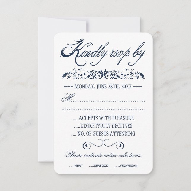 Hochzeitskarten für Wasserfarben RSVP Karte (Vorderseite)