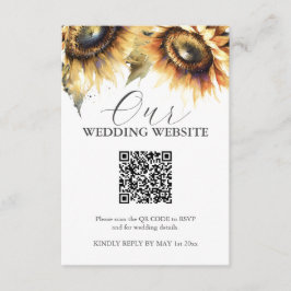 Hochzeitskarten für Wasserfarben-Sonnenblumen Begleitkarte