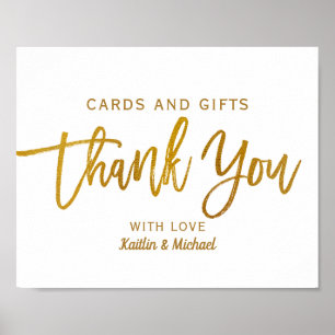 Hochzeitskarten & Geschenke 8x10 Typografie   Gold Poster