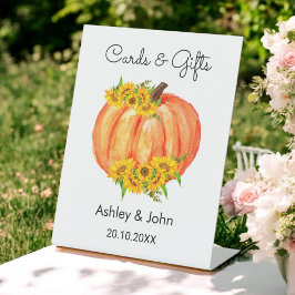 Hochzeitskarten Geschenke Fall Orange Pumpkin Sockelschild
