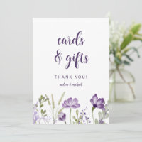 Hochzeitskarten & Geschenke Signieren Lila Blumenk