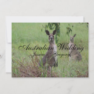 Hochzeitskarten mit australischen Outback-Kängurus Einladung