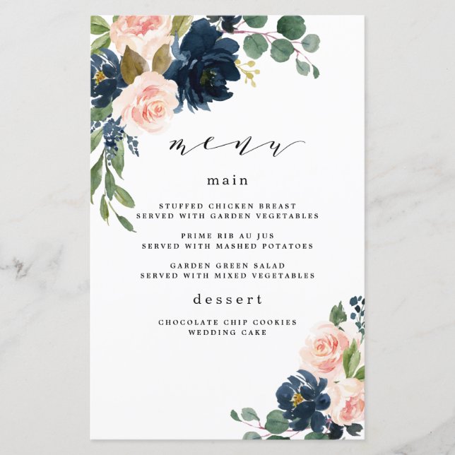 Hochzeitskarten mit blauen und rosafarbenen rosafa (Vorderseite)