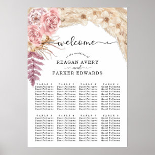 Hochzeitskarten Pampas Grass Elegant Poster