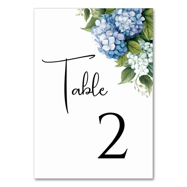 Hochzeitskarten Tischnummer (Vorderseite)