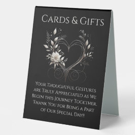 Hochzeitskarten und Geschenke - Blume mit Herz Tischaufsteller