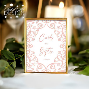 Hochzeitskarten und Geschenke für hübsche Rose Poster