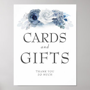 Hochzeitskarten und Geschenke signieren Dusty Blue Poster
