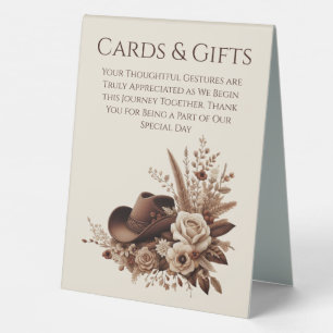 Hochzeitskarten und Geschenke - signierter Hut Tischaufsteller