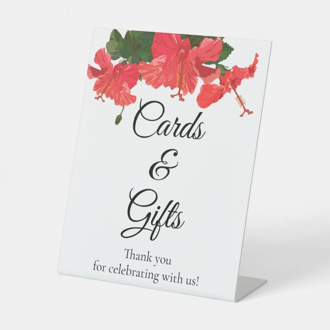 Hochzeitskarten und Geschenke Unterschreiben mit H Sockelschild (Vorderseite)