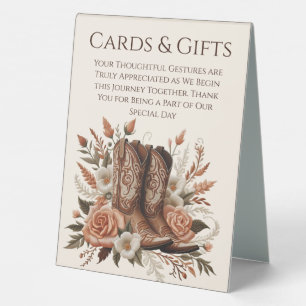 Hochzeitskarten und Geschenke - Zeichencowboy-Stie Tischaufsteller