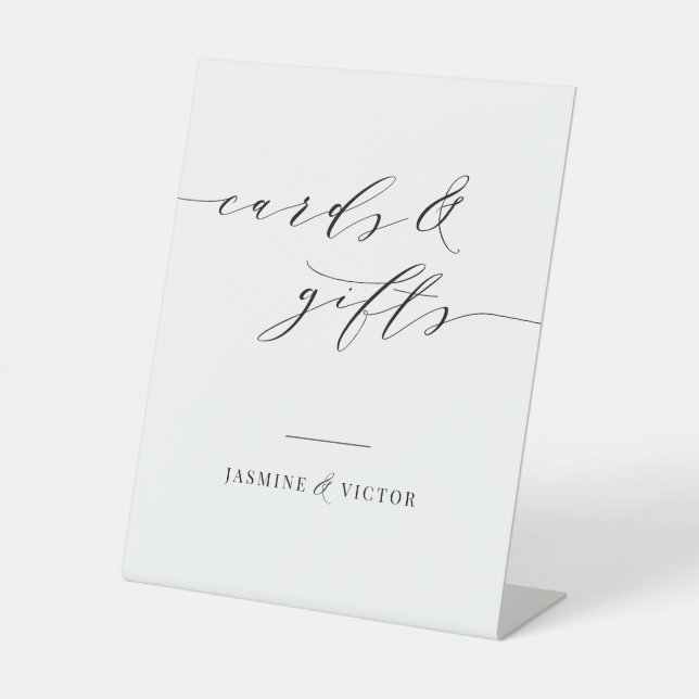 Hochzeitskarten und Geschenkgutscheine für Tischde Sockelschild (Vorderseite)