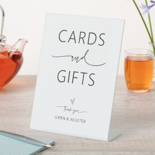 Hochzeitskarten und Geschenkgutscheine mit dem Sch Sockelschild