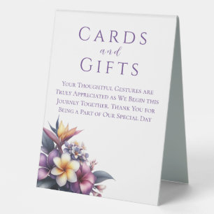 Hochzeitskarten und tropische Geschenke Tischaufsteller
