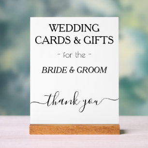 Hochzeitskarten verschenken weiße schwarze Typogra Acrylschild