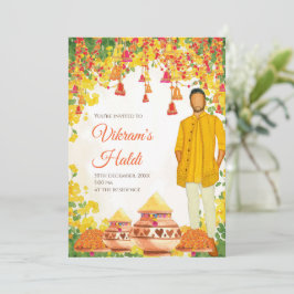 Hochzeitskarten von Haldi und indische Hochzeitska Einladung