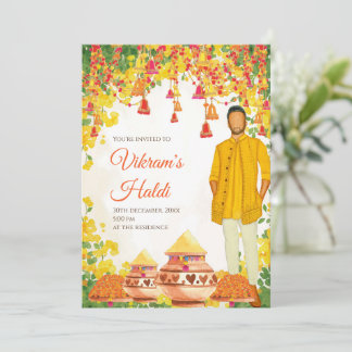 Hochzeitskarten von Haldi und indische Hochzeitska Einladung