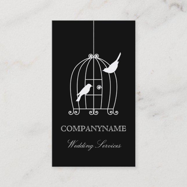 Hochzeitskarten-Vorlage Bird Cage Visitenkarte (Vorderseite)