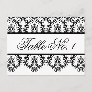 Hochzeitskarten Weiße schwarze Damaske für die Tis Postkarte