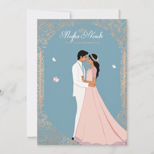 Hochzeitskartendesign, einfach und elegant, Paar Dankeskarte (Vorderseite)