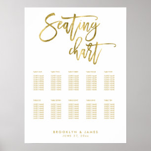 Hochzeitskartentabelle mit Gold Foil Effekt 18x24 Poster