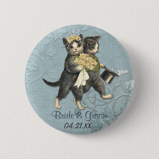 Hochzeitskatzen Button (Vorderseite)