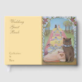 Hochzeitskatzen Gelb "9 x 6" Gästebuch
