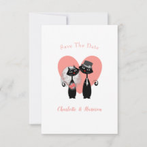 Hochzeitskatzen Schwarz-weiß Korallen Niedlich